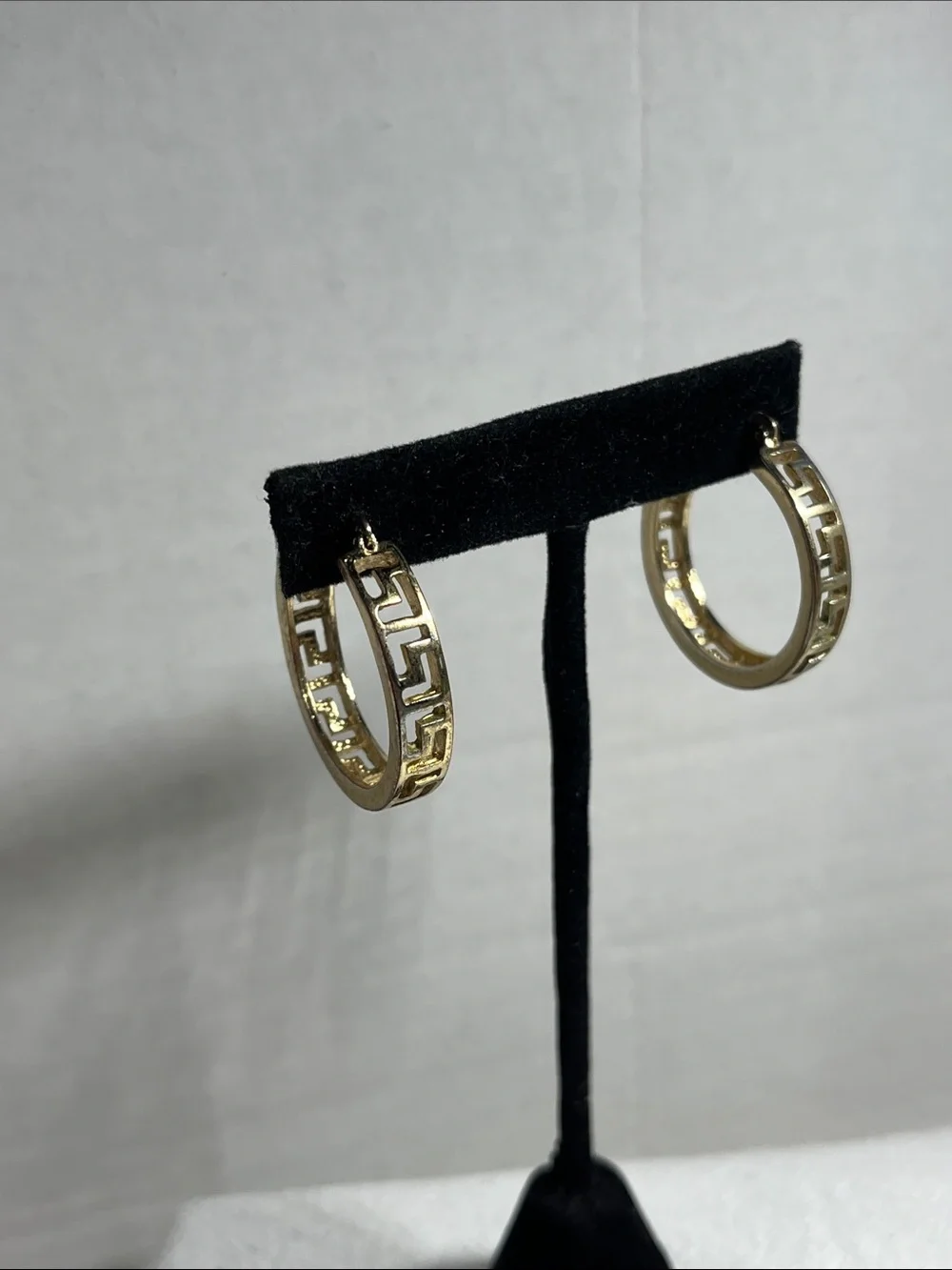 Gold-Tone Greek Key Hoop Earrings - Women's Jewelry